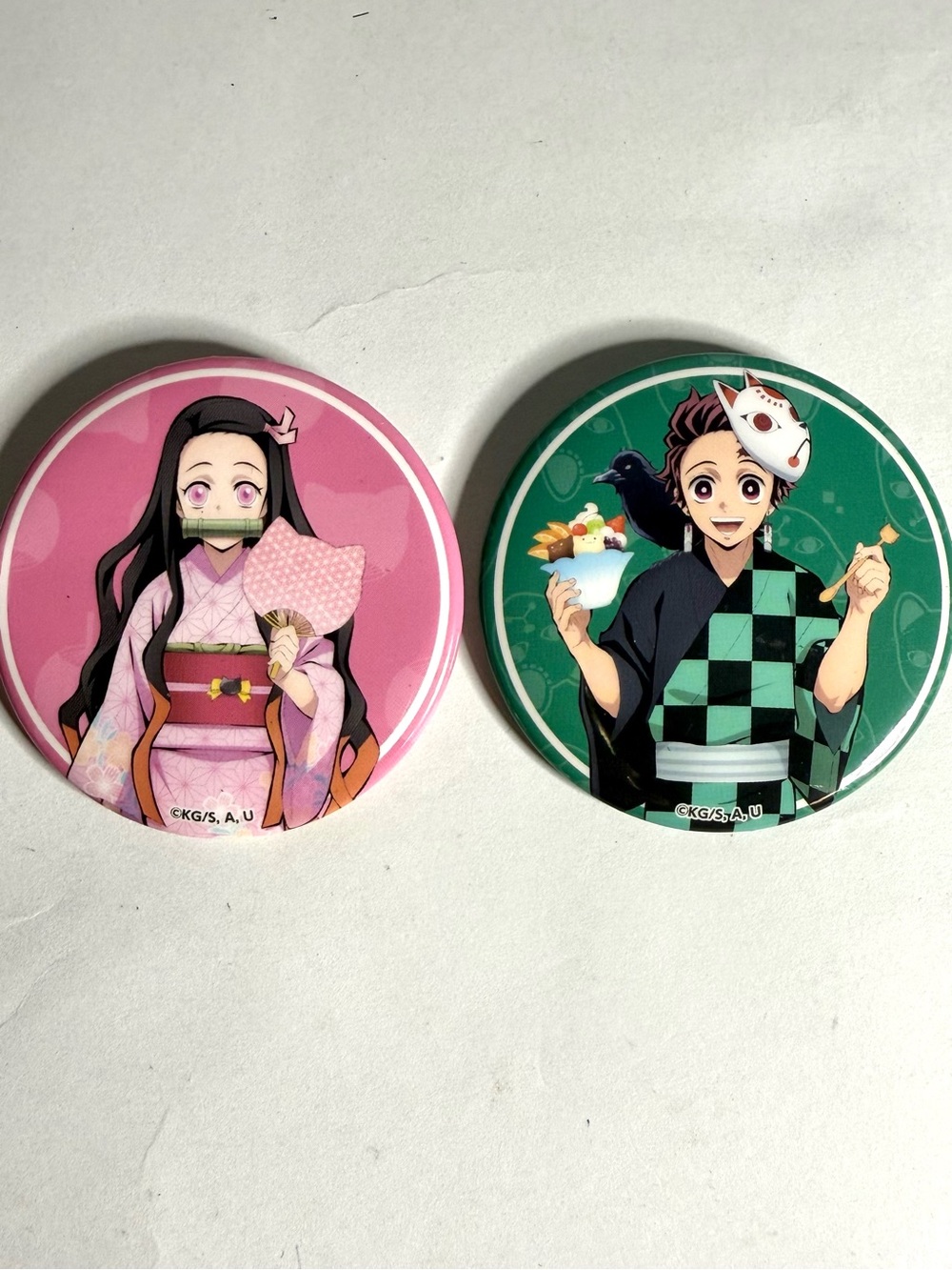 Demon Slayer Anime Pinback Button Lot Of 2